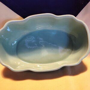 Mid Century Green Pottery Planter, Towel, Vintage Pottery, Hand Towel, candy